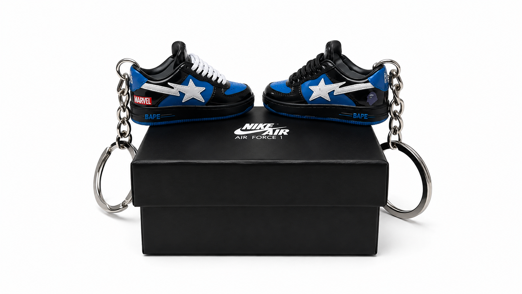 "Twin Nike AF1 BAPE Edition Key Chain" ...