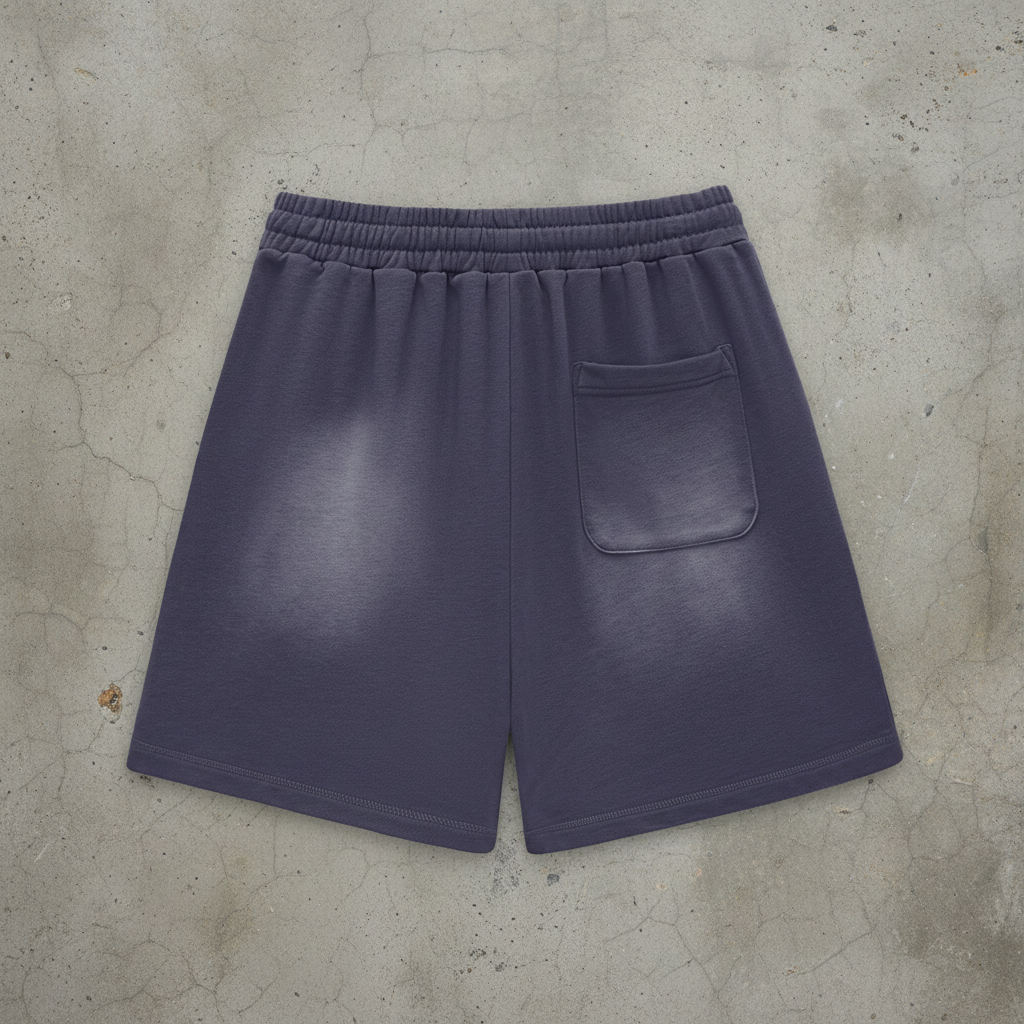 "PJ - Sun Fade, Raw Edge Shorts" ...