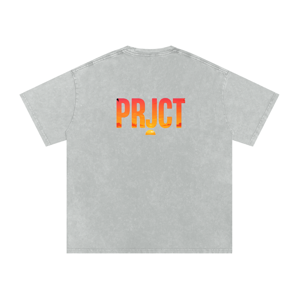 "PRJCT - Sunset Vibes - Snow Washed Oversized Tee" ...