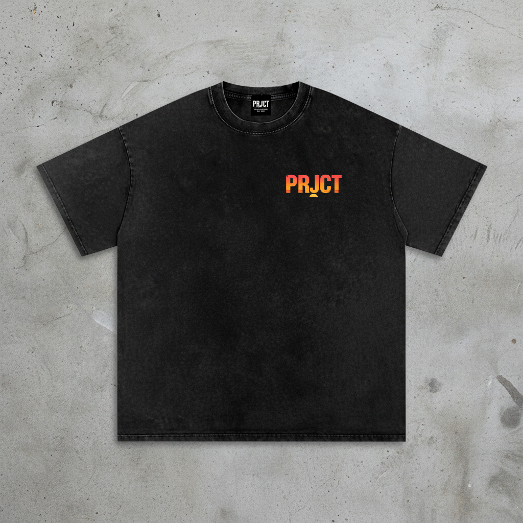 "PRJCT - Sunset Vibes - Snow Washed Oversized Tee" ...