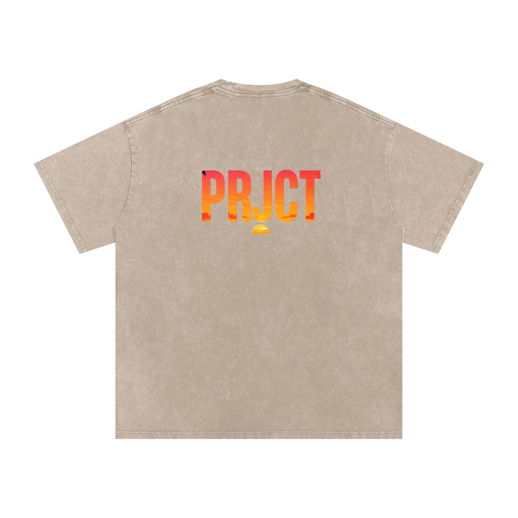 "PRJCT - Sunset Vibes - Snow Washed Oversized Tee" ...